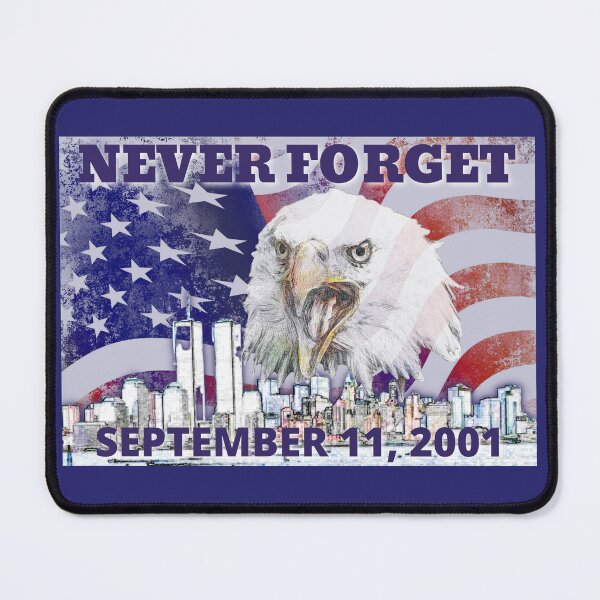 Item preview, Never Forget 9 / 11 with image of the Twin Towers, an Eagle and American Flag designed and sold by AmericaFreedom.