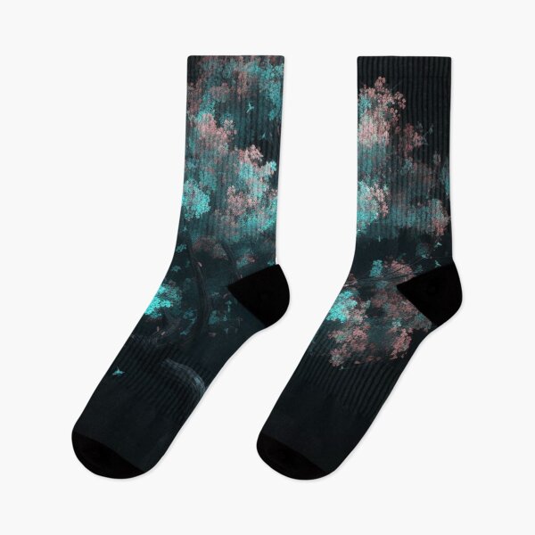 Item preview, Tree blossoms floating free stock illustrations, in the style of benoit b. mandelbrot, glowing neon, dark cyan, uhd image, naoto hattori, delicate flowers, highly detailed figures designed and sold by aiphotosart.