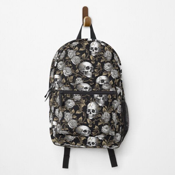 Artikelvorschau, Silver and Gold Roses and Skulls Pattern entworfen und verkauft von Christy Wyatt.