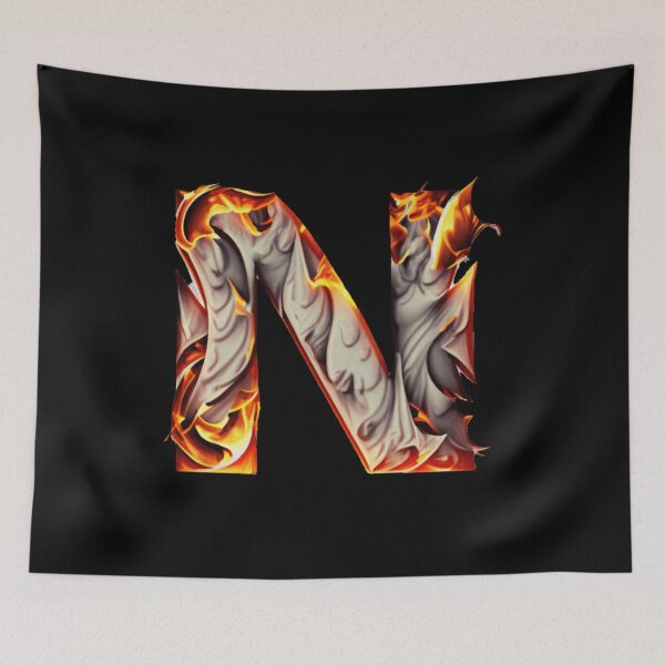 Item preview, Letter < N > Fire Style designed and sold by ImgByLili.