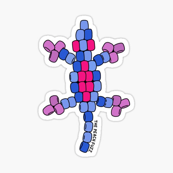 Item preview, Bead Lizard - Bisexual Flag - The Peach Fuzz designed and sold by Elizabeth Hudy.