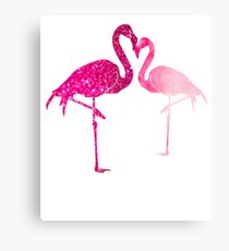 Flamingos Lovers T Shirt Valentine's Day Canvas Print
