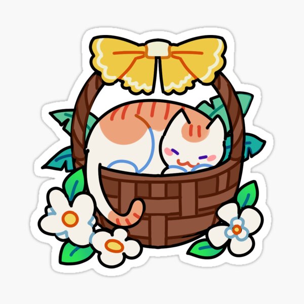 Basket Kitty Sticker