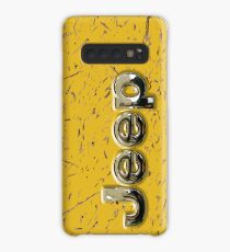 schlammiger gelber Jeep mit Chromtypograph Hülle & Klebefolie für Samsung Galaxy