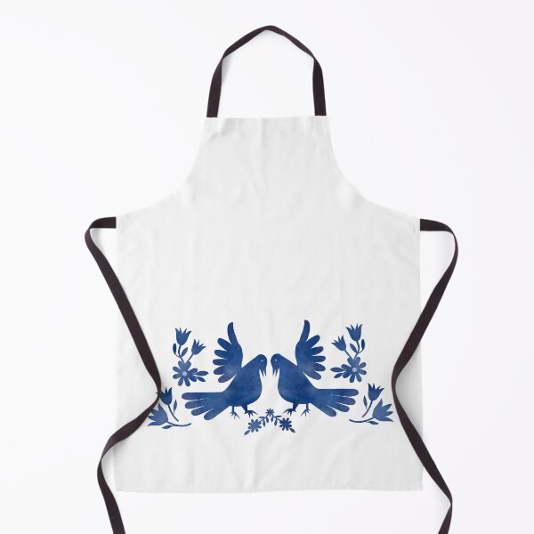 Item preview, watercolor Blue otomi birds and flowers designed and sold by Terevela.