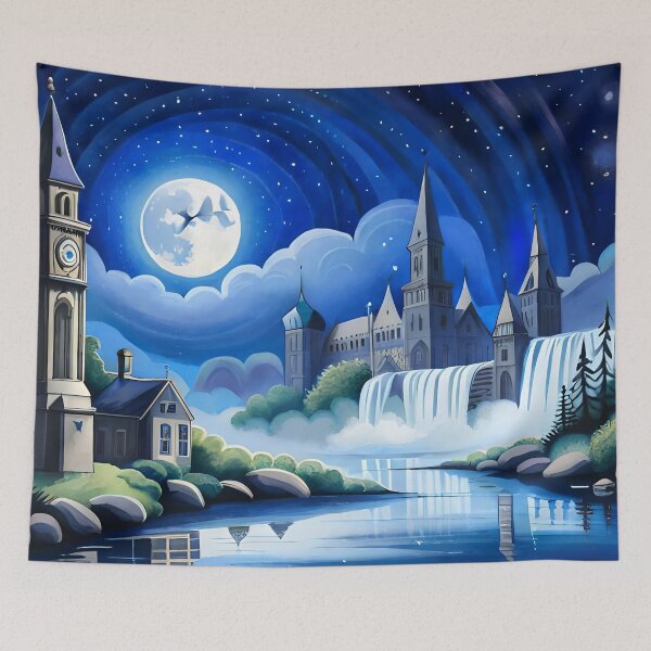 Item preview, AI Generated - Radiant Moon and Town designed and sold by Kaiko-Roku.