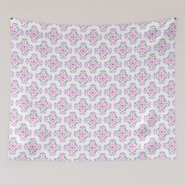 Item preview, Boho Floral Tile Design Amethyst designed and sold by WildFlowerWC.