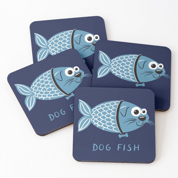 Item preview, Funny Dog Fish with Bone Collar designed and sold by BexMorleyArt.