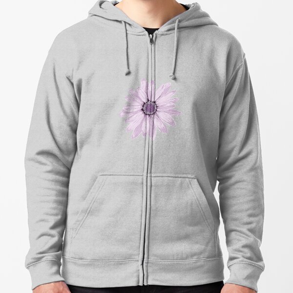 Purple Daisy Zipped Hoodie