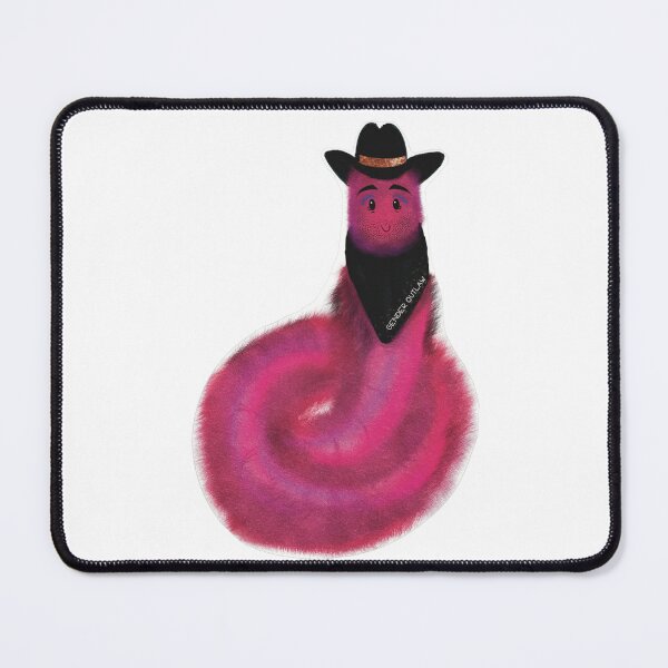 Item preview, Gender is a fuzzy worm, who is also an outlaw. designed and sold by DoodlesByKy.