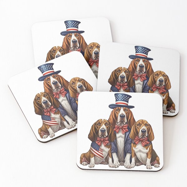 Item preview, USA loving English Foxhounds Bowser, Bosco & Bonnie designed and sold by Alanna Rose Realm.