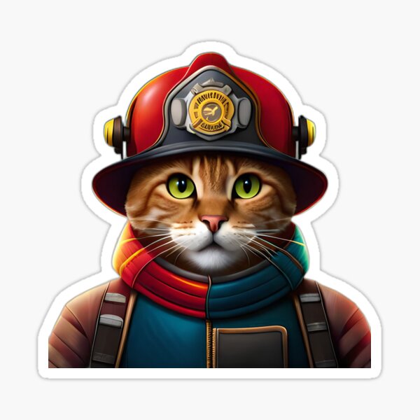 Cat icon (PFP)  Cat firefighter - Stock Illustration [106509363