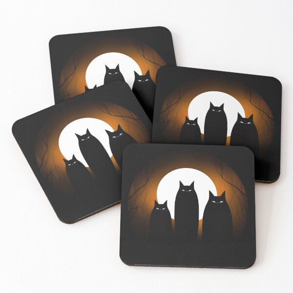 Item preview, Halloween Cats Standing in Front of the Moon designed and sold by Kingkachurro.