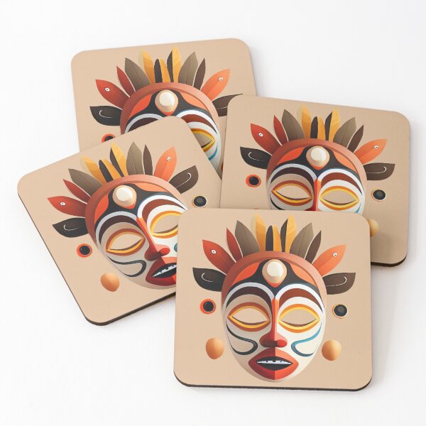 Item preview, Cappu-Mallow African Mask designed and sold by AfroMosaic.