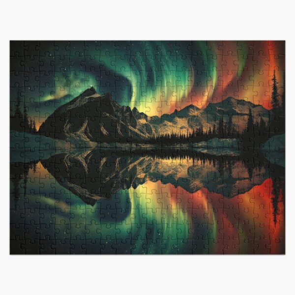 Aurora Borealis 126 Piece Small Wooden Jigsaw Puzzle