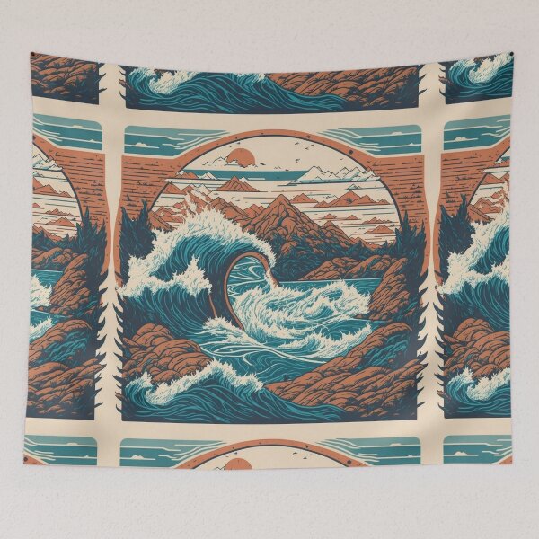 Item preview, Stormy sea illustration design designed and sold by Shenuka93.