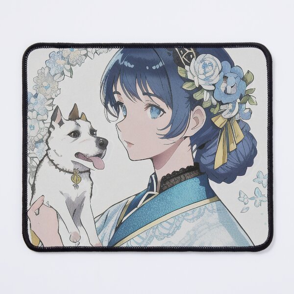 Item preview, Blue Haired girl and her dog designed and sold by looksrad.