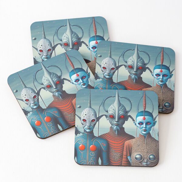 Item preview, Three blue gray weird aliens designed and sold by HowardMilano.