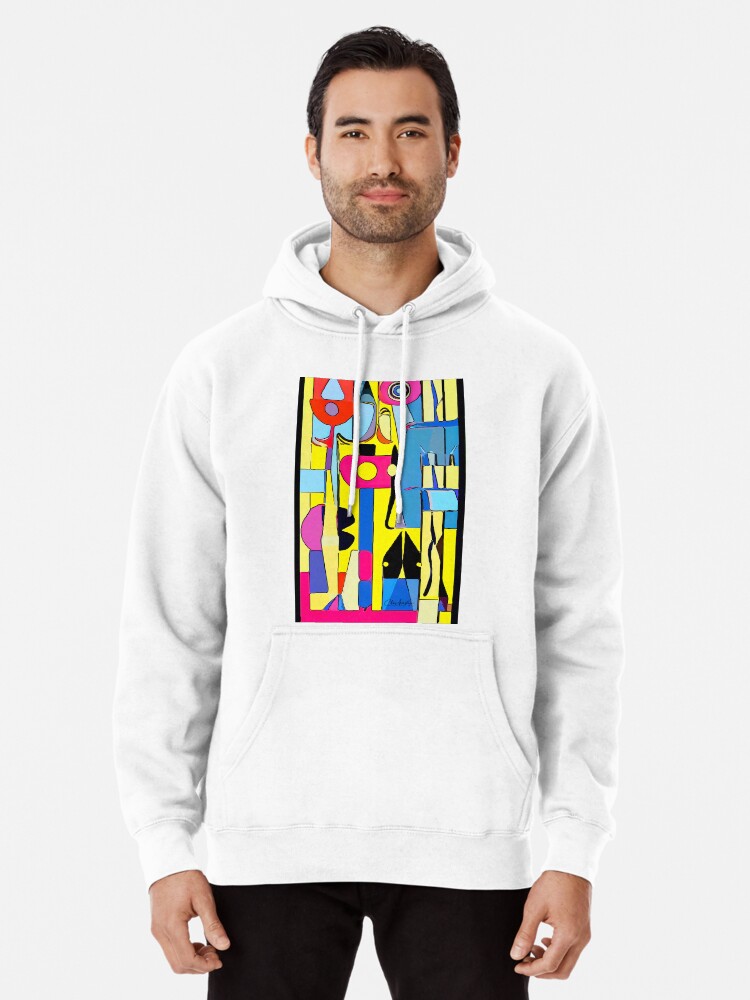 Thumbnail 1 of 5, Pullover Hoodie, Abstract in Blue Red and Yellow designed and sold by ChrisArmytage.