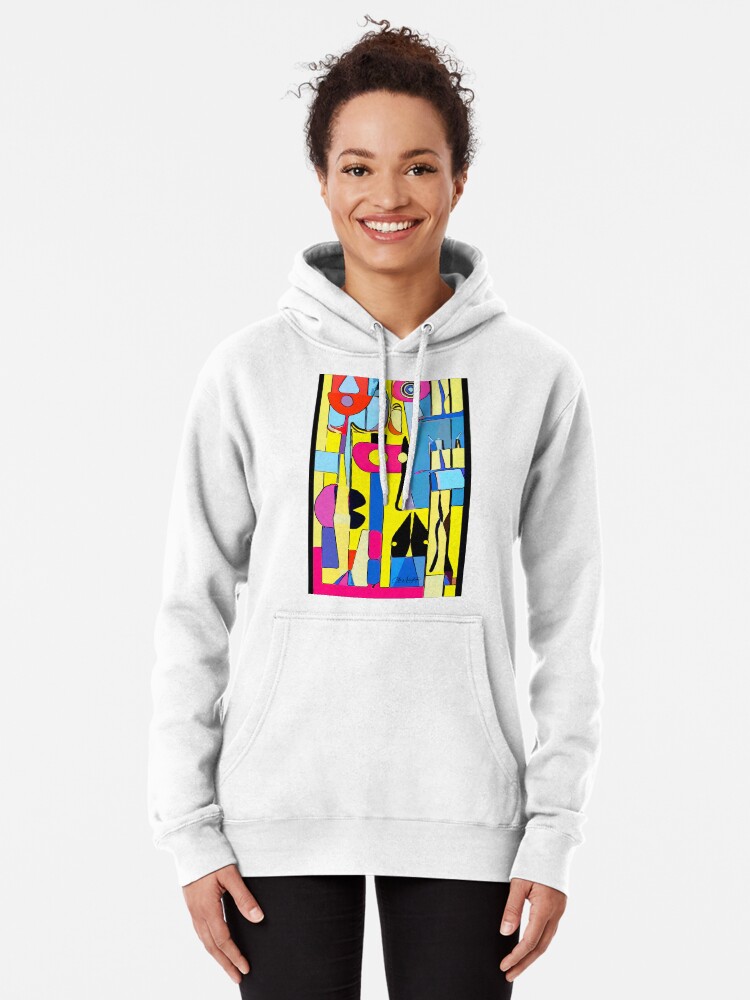 Thumbnail 2 of 5, Pullover Hoodie, Abstract in Blue Red and Yellow designed and sold by ChrisArmytage.