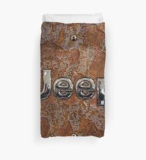 Rustic Jeep with chrome typograph Duvet Cover