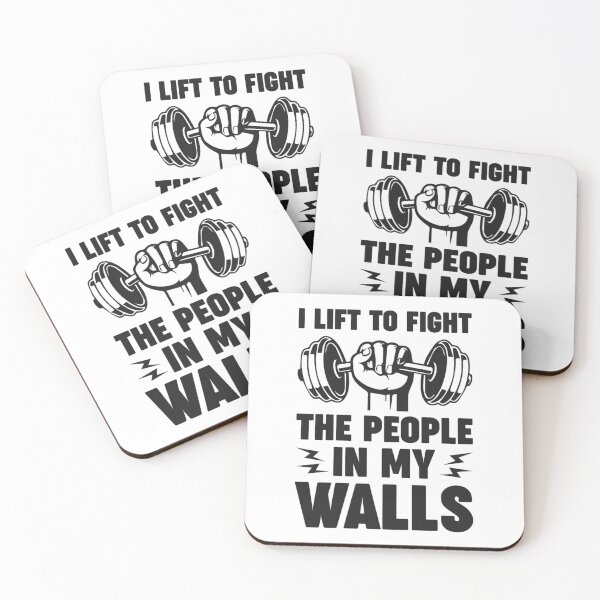 Item preview, I lift to fight the people in my walls - Simple Black and White Lifting Quotes Sayings Meme Sarcasti designed and sold by quaroi15.