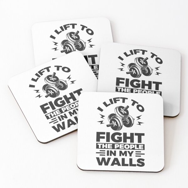 Item preview, I lift to fight the people in my walls - Simple Black and White Lifting Quotes Sayings Meme Sarcasti  designed and sold by quaroi15.