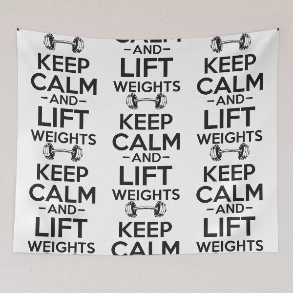 Item preview, Keep Calm and Lift Weights - Simple Black and White Lifting Quotes Sayings Meme Sarcastic Satire designed and sold by quaroi15.