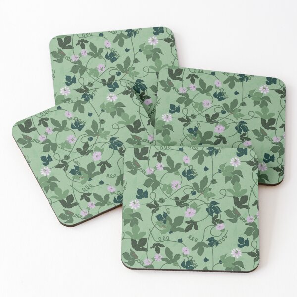 Item preview, Vining passionfruit flowers and red caterpillars | 2304JJ.P3 designed and sold by Ingrid Poole.