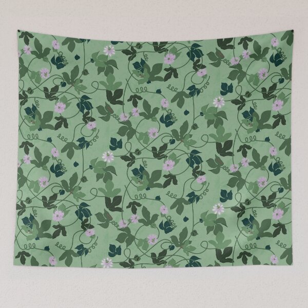 Item preview, Vining passionfruit flowers and red caterpillars | 2304JJ.P3 designed and sold by Ingrid Poole.