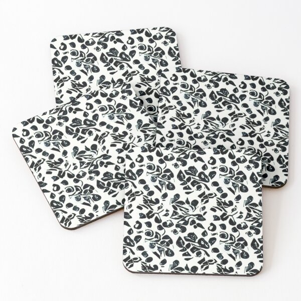 Item preview, Black and White Abstract Leaf Pattern designed and sold by calibrit.