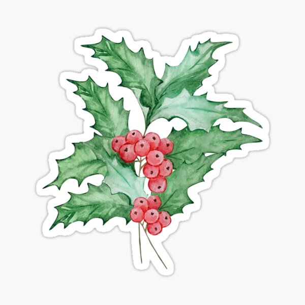 Item preview, December Birth Month Flower Holly Berry designed and sold by SvetlanaArt.