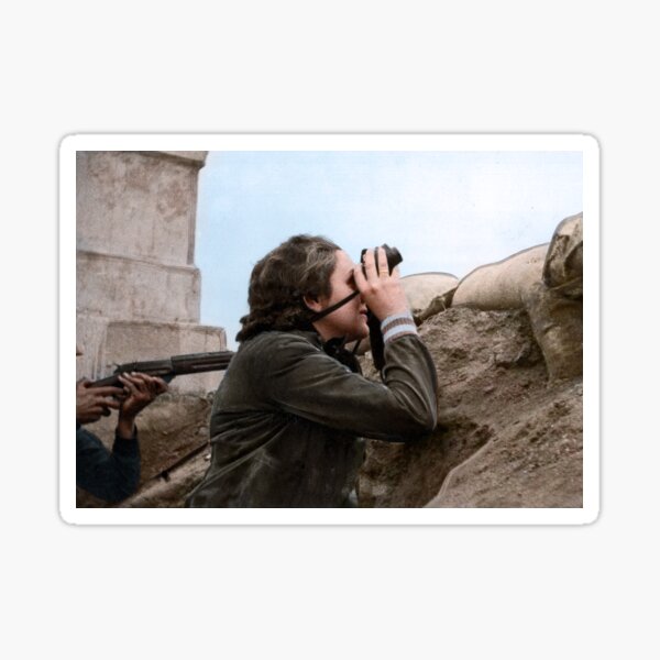 Republican woman commander during the Battle of Madrid, January 1937. Sticker
