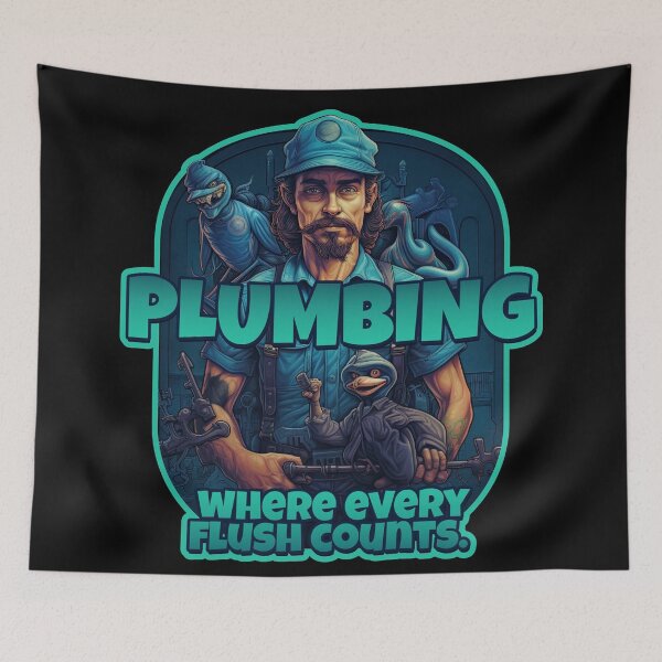 Item preview, Plumbing: Where Every Flush Counts - Funny Plumber Design designed and sold by danielliamgill.