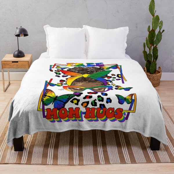 Item preview, Retro Free Mom Hugs  Afro Messy Bun LGBT Pride Month designed and sold by PatrickRda.