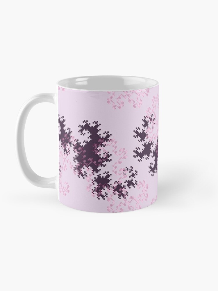 Alternate view of Pink and purple dragon curves Coffee Mug