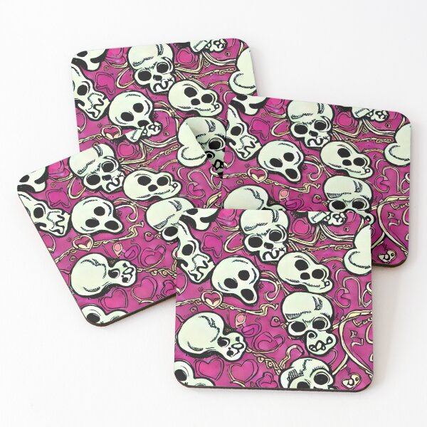 Item preview, Pink Halloween Hearts And Skulls - Seamless Pattern designed and sold by Chubuter.