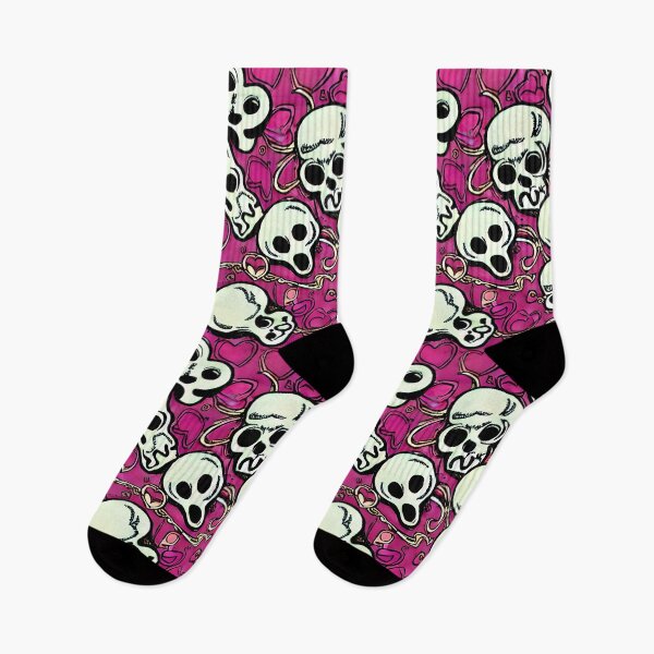 Item preview, Pink Halloween Hearts And Skulls - Seamless Pattern designed and sold by Chubuter.
