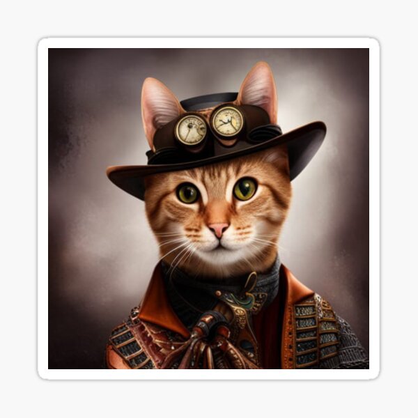Aperçu de l'œuvre Chat Steampunk créée et vendue par SharonAiStark.