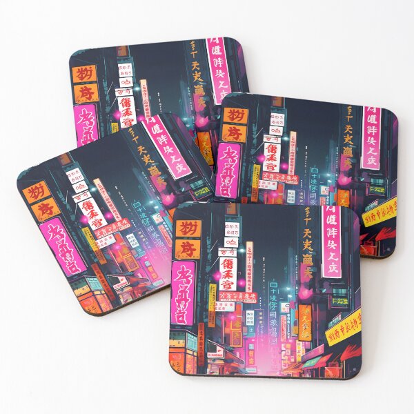 Item preview, Neon Nights: Japonisme Cityscape Illustration designed and sold by ttahmouch.