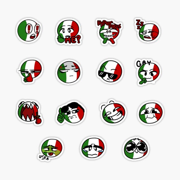 countryballs face pack italy Sticker for Sale by Countryballs Shop