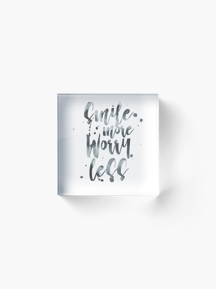 Alternate view of Smile More Worry Less Watercolor Acrylic Block