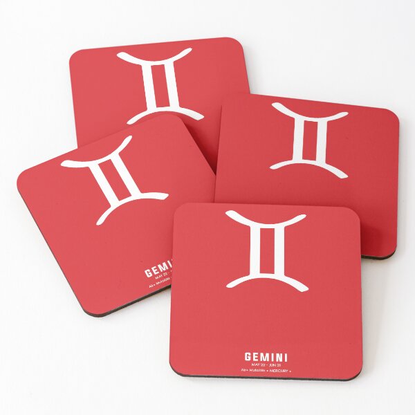 Item preview, Gemini Print - Zodiac Signs Print - Zodiac Posters - Gemini Poster - Red and White - Gemini Traits designed and sold by Studio Grafiikka.
