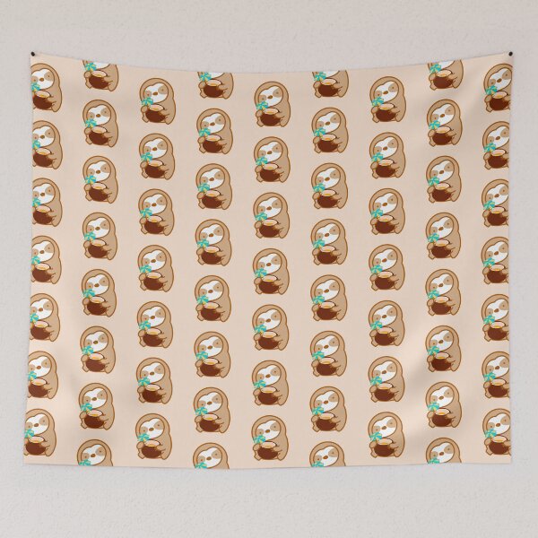 Item preview, Cute Hawaiian Coconut Drink Sloth  designed and sold by theslothinme.
