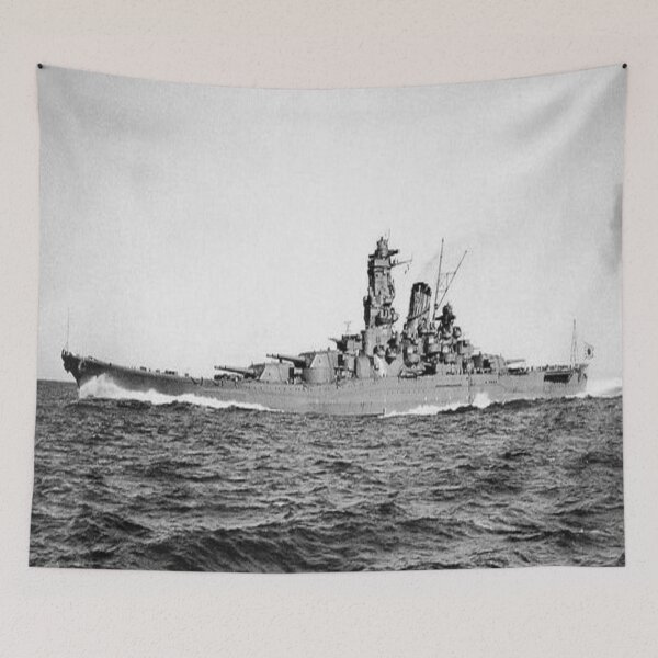 Item preview, WW2 - 1940's - Imperial Japanese Navy - Yamoto - Super Heavy Battleship - Black & White - Photographic Print  designed and sold by TheHappyK.