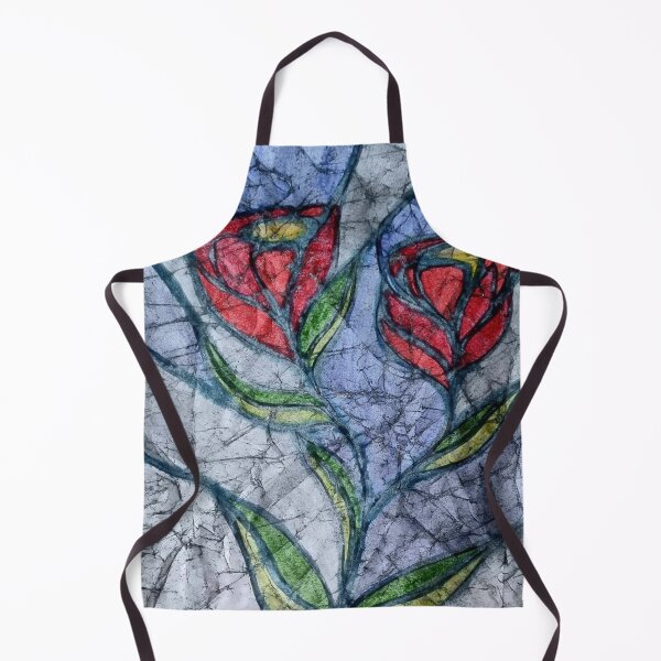 Item preview, Rose buds-stained glass batik designed and sold by WiseArtyAnswers.