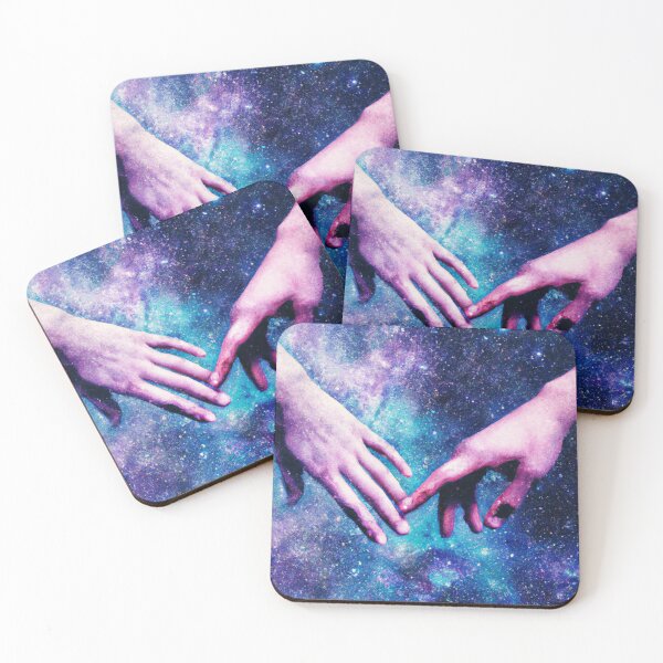 Item preview, Touching  hands in galaxy scene designed and sold by johnnie2749.