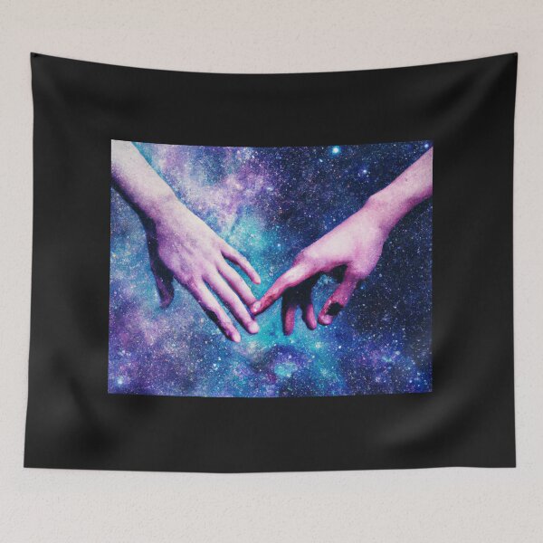 Item preview, Touching  hands in galaxy scene designed and sold by Right-UR.