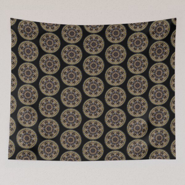 Item preview, Kaleidoscope Gilded Gold and Blue Enamel in Celtic Circle Frame 11 designed and sold by Swabcraft.