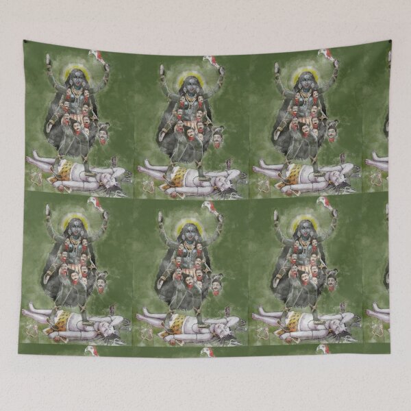 Item preview, kali red goddess of death indian hindu illustration tongue hanging  designed and sold by KARTICK DUTTA.